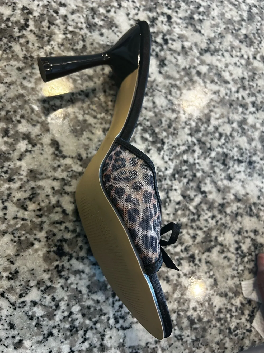SHEIN Leopard Print Mule Heels Size 11 Statement Stiletto